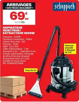 Brico Dépôt scheppach ASPIRATEUR INJECTEUR/EXTRACTEUR 1600W offre