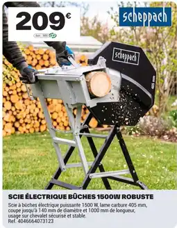 Brico Dépôt Scheppach Scie Électrique Bûches 1500W Robuste offre