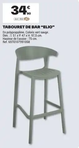 Brico Dépôt ELIO TABOURET DE BAR offre