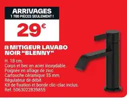 Brico Dépôt BLENNY MITIGEUR LAVABO NOIR offre