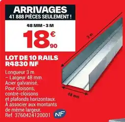 Brico Dépôt Lot de 10 rails r4830 nf offre