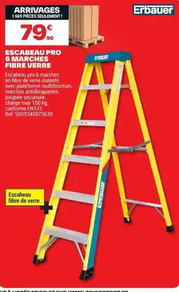 Brico Dépôt Erbauer Escabeau pro 6 marches fibre verre offre