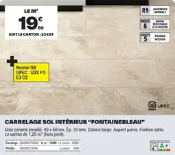 Brico Dépôt QB Carrelage sol intérieur "Fontainebleau" offre