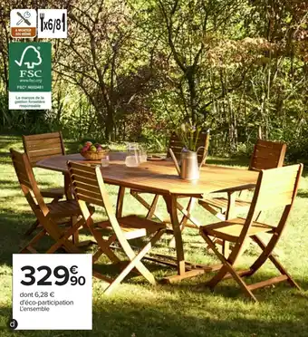 Carrefour Ensemble bali 7 pièces offre