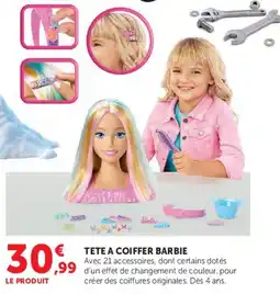 Hyper U BARBIE TETE A COIFFER offre