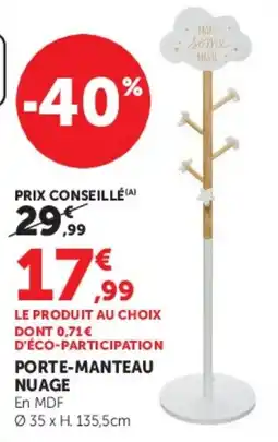 Hyper U Porte-manteau nuage offre