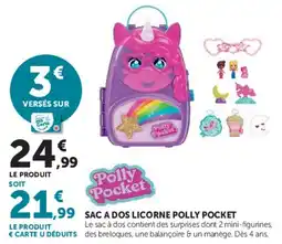 Hyper U Polly Pocket SAC A DOS LICORNE POLLY POCKET offre