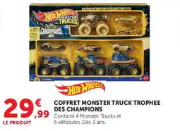 Hyper U Hot Wheels COFFRET MONSTER TRUCK TROPHEE DES CHAMPIONS offre