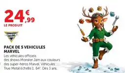 Hyper U Monster Jam Pack de 5 véhicules Marvel offre