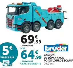 Hyper U bruder CAMION DE DÉPANNAGE POIDS LOURDS SCANIA offre