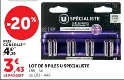 Hyper U U SPECIALISTE PILES offre