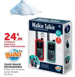 Hyper U Buki Talkie Walkie Rechargeable offre