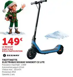 Hyper U SEGWAY TROTTINETTE ELECTRIQUE SEGWAY NINEBOT C2 LITE offre