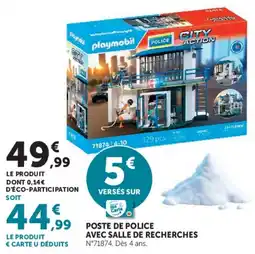 Hyper U Playmobil Poste de police avec salle de recherches offre