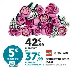 Hyper U LEGO BOTANICALS BOUQUET DE ROSES ROSES offre