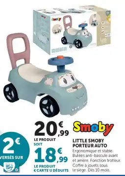 Hyper U Smoby Little Smoby Porteur Auto offre