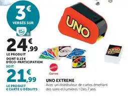 Hyper U MATTEL Games UNO EXTREME offre