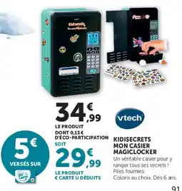Hyper U Vtech KIDISECRETS MON CASIER MAGICLOCKER offre