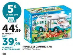 Hyper U Playmobil Family Fun Famille et Camping Car offre