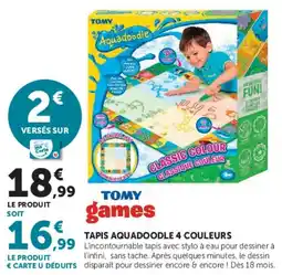 Hyper U TOMY Tapis Aquadoodle 4 couleurs offre