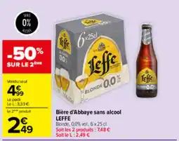 Carrefour Market LEFFE Bière d'Abbaye sans alcool offre