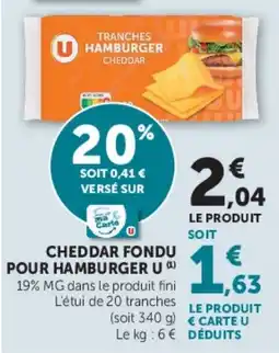 Hyper U U Tranches Hamburger Cheddar offre
