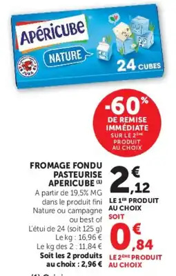 Hyper U APERICUBE Fromage fondu offre