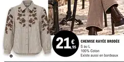 E.Leclerc CHEMISE RAYÉE BRODÉE offre
