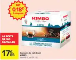 Carrefour KIMBO Capsules de café Capri offre