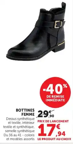 Hyper U BOTTINES FEMME offre