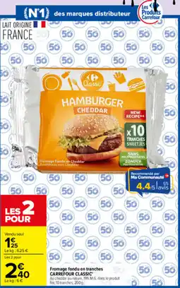 Carrefour Carrefour Classic Fromage fondu en tranches offre