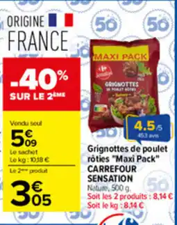 Carrefour Carrefour Sensation Grignottes de poulet rôties offre