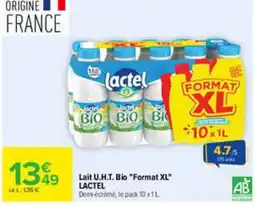 Carrefour Lactel Lait U.H.T. Bio offre