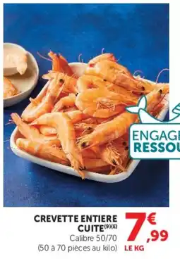 Super U CREVETTE ENTIÈRE CUIT offre