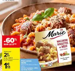 Carrefour MARIE Macaroni Boulettes au Bœuf offre