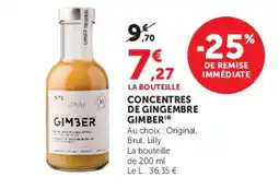 Super U GIMBER Concentres de gingembre offre