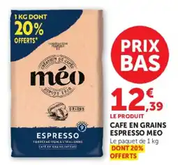 Hyper U MEO Cafe en grains Espresso offre