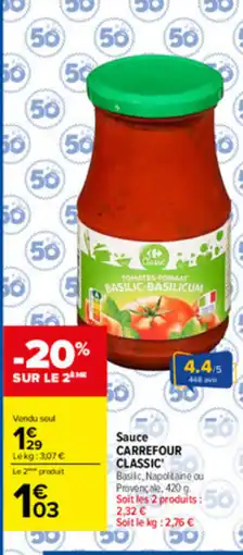 Carrefour Market Carrefour classic sauce offre