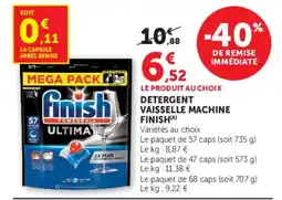 Hyper U Finish Detergent vaisselle machine offre