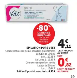 Hyper U Veet Crème dépilatoire offre