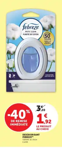 Hyper U Febreze Petit Coin Pureté de Coton offre