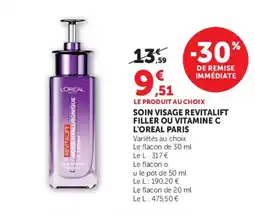 Hyper U L'OREAL PARIS SOIN VISAGE REVITALIFT offre