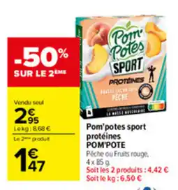 Carrefour Pom'potes sport protéines offre