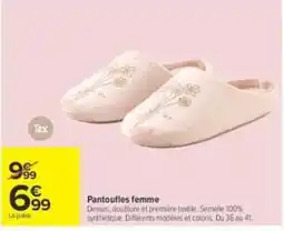 Carrefour Tex Pantoufles femme offre