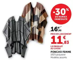 Hyper U PONCHO FEMME offre