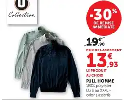 Hyper U U Collection PULL HOMME offre