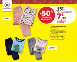 Hyper U essentiel PYJAMA POLAIRE ENFANT offre
