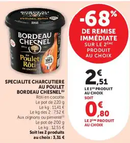 Hyper U BORDEAU CHESNEL Poulet Rôti offre