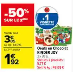 Carrefour KINDER JOY Oeufs en Chocolat offre
