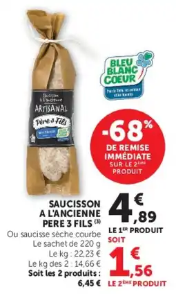 Hyper U Père 3 Fils Saucisson à l'ancienne offre